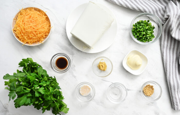 ingredients to make a Easter Cheese Ball