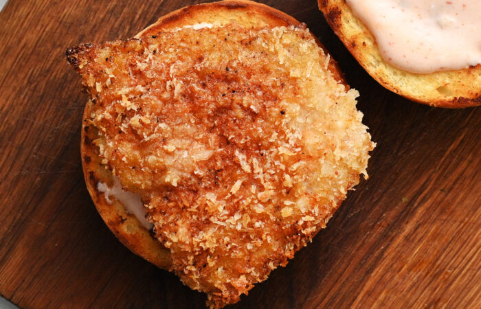 crispy fish on a bun