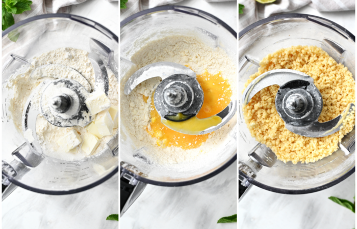 making the crust and topping for cake