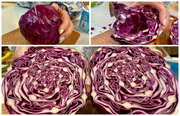 how to cut and scoop our red cabbage