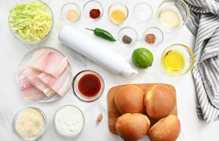 ingredients to make Cod Burgers