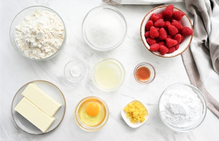 ingredients to make Raspberry Lemon Bars