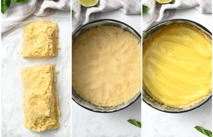 making the crust for a cake