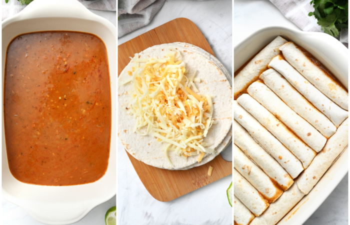 making and wrapping enchiladas