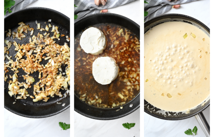 making Boursin sauce