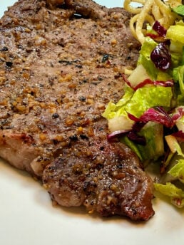 a beautiful smoked, grilled steak