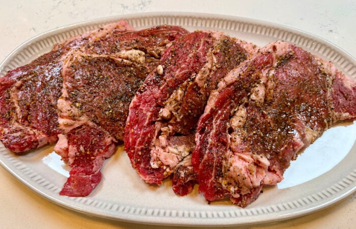 uncooked steaks