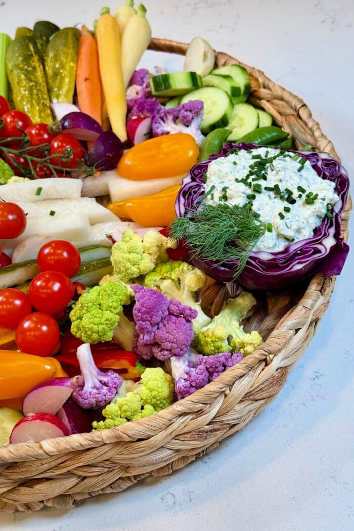 Cottage Cheese Ranch Dip with Veggies