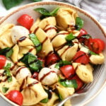 tortelini salad in a bowl