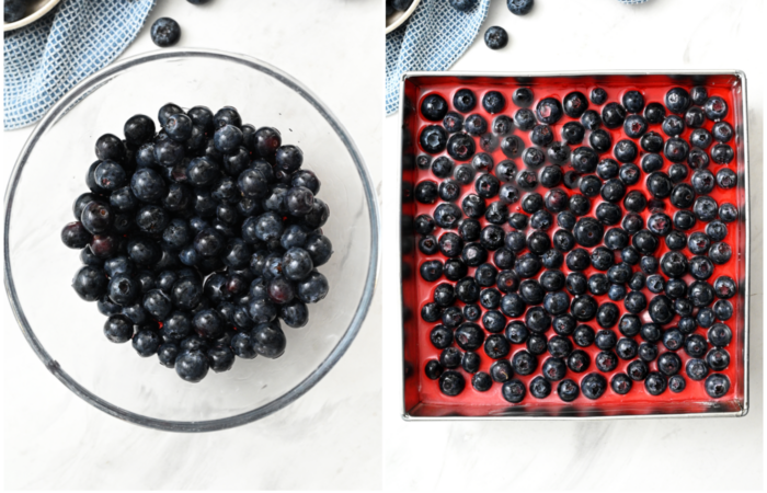 adding berries to jello topping