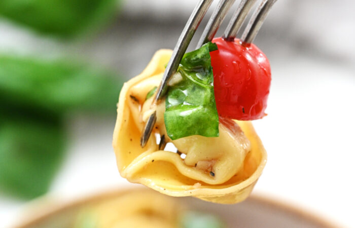 a bite of tortellini