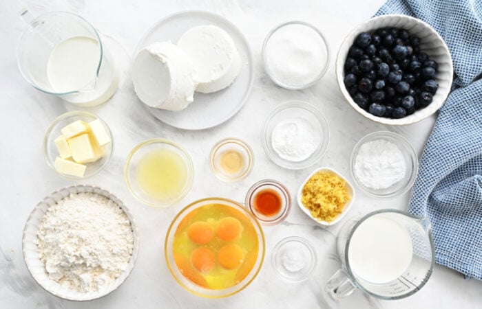 ingredients to make Blueberry Sheet Pan Pancakes