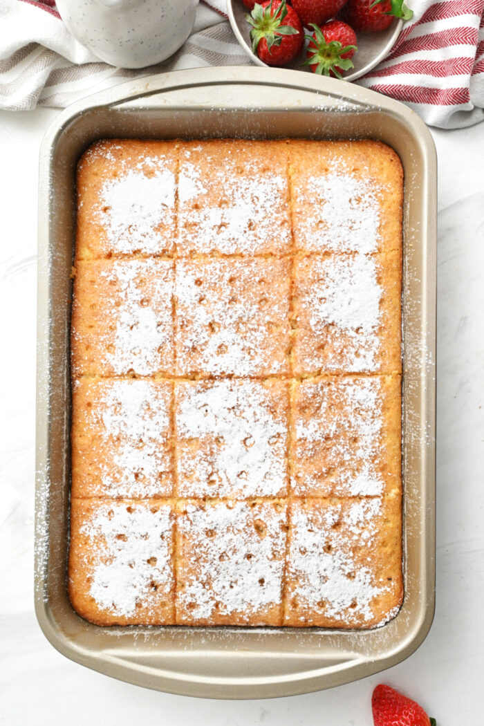 a Tres Leches Cake with Fruit dessert