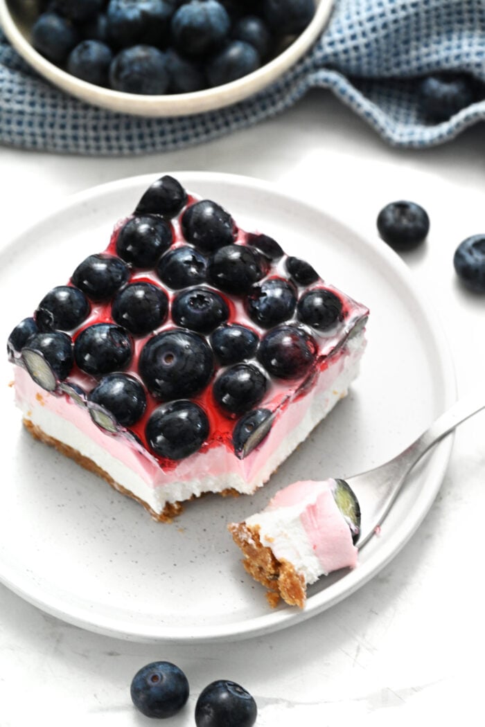 a bite with a fork of Berry Delight