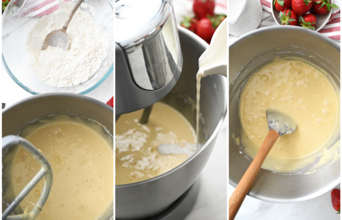 making cake batter