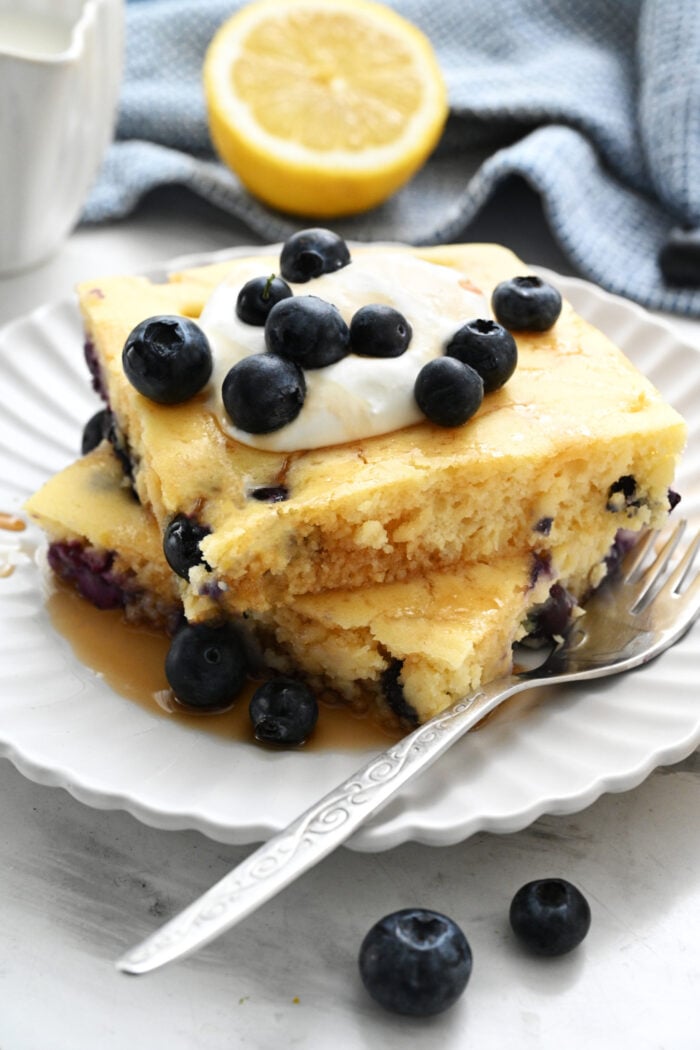 Blueberry Sheet Pan Pancakes recipe