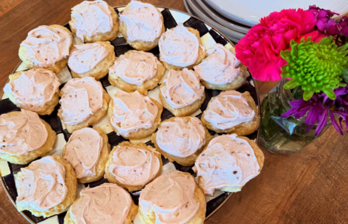 platter of Pink Frosted Cookies