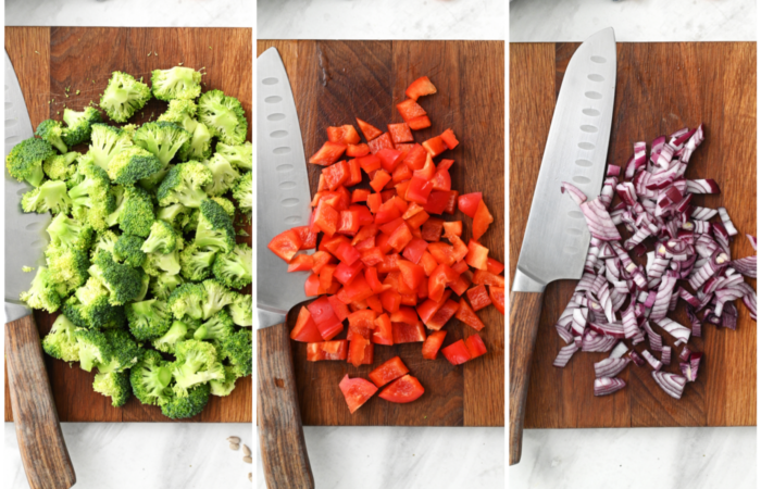 chopping veggies for a salad