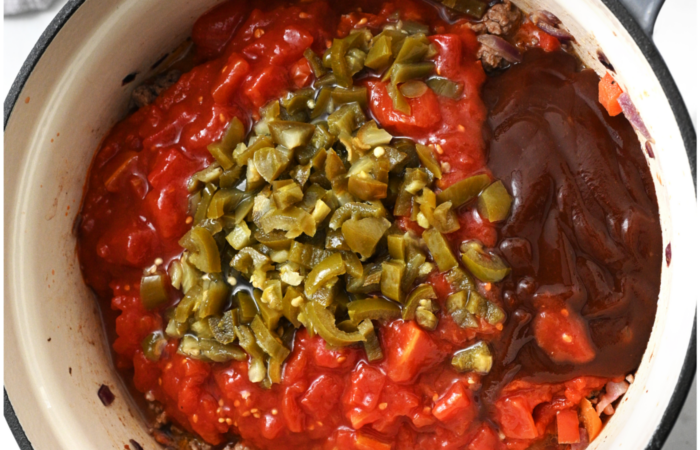 making a sauce for cowboy lasagna