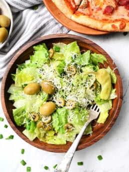 salad and pizza