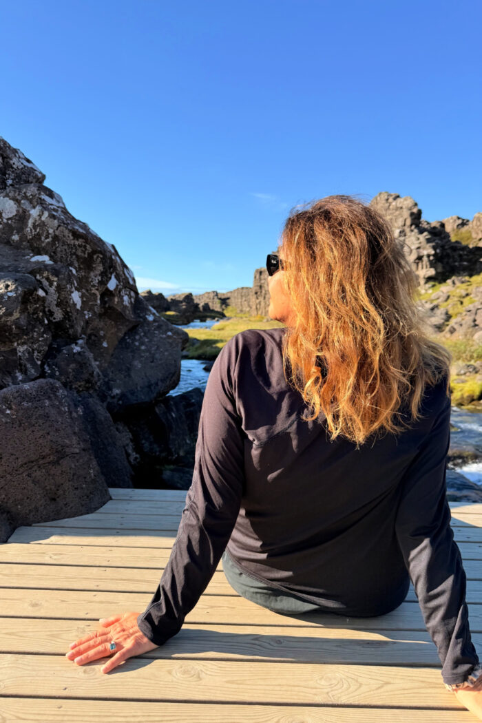woman relaxing in Iceland