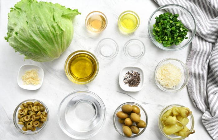 ingredients to make iceberg salad