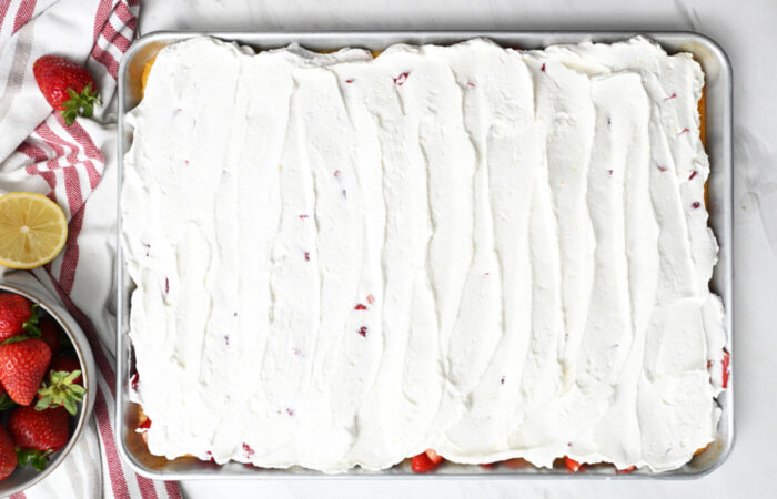 a full Easy Strawberry Shortcake Sheet Cake