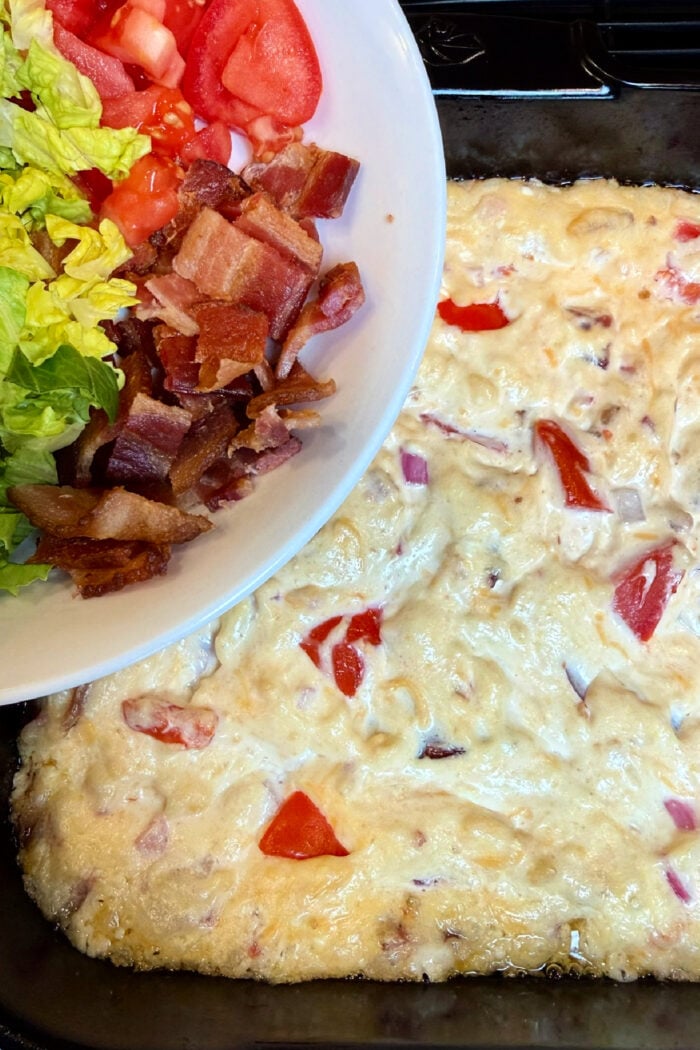 adding bacon to a dip