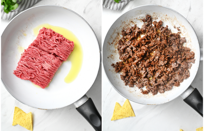 cooking ground beef
