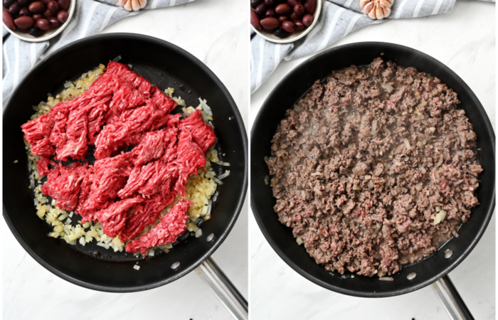 cooking ground beef