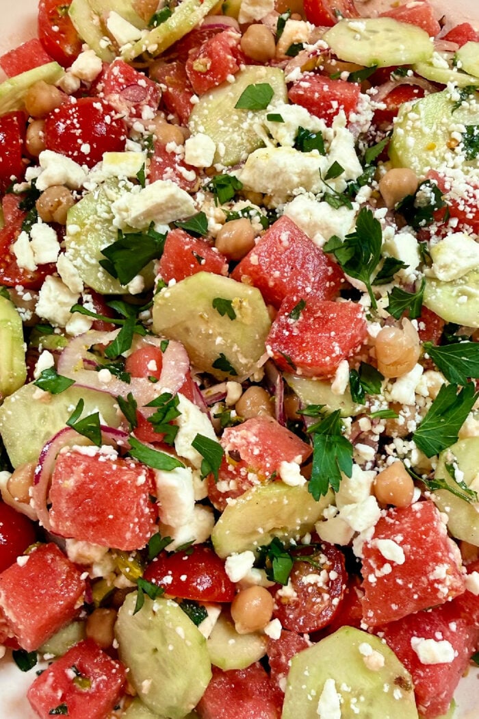 Watermelon Cucumber Feta Salads