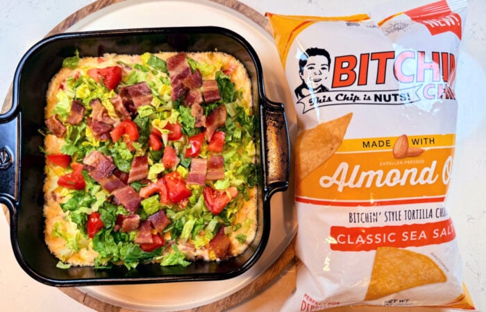 Baked BLT Dip with chips