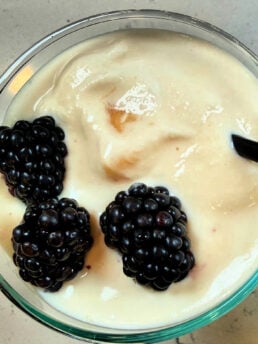 homemade peach ice cream