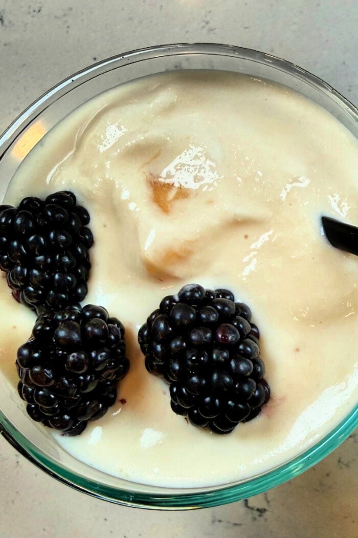 homemade peach ice cream