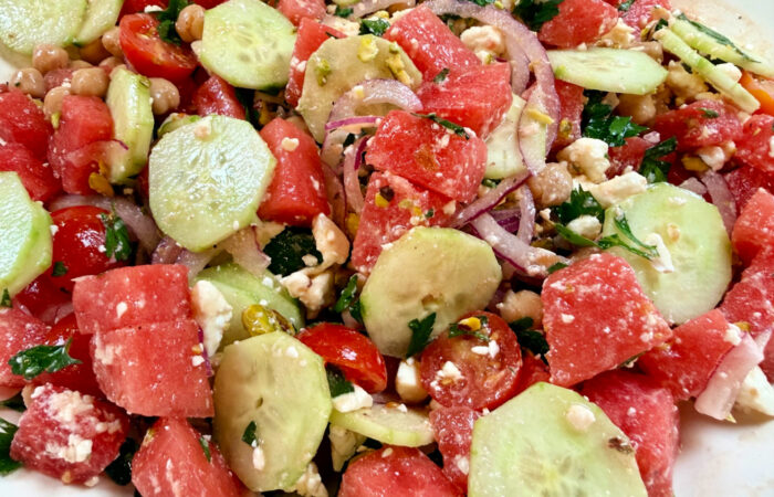 adding cucumbers to watermelon