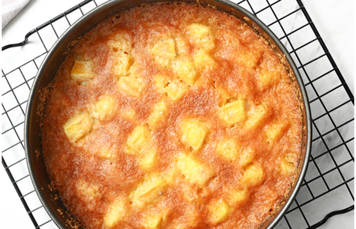 a baked peach cake