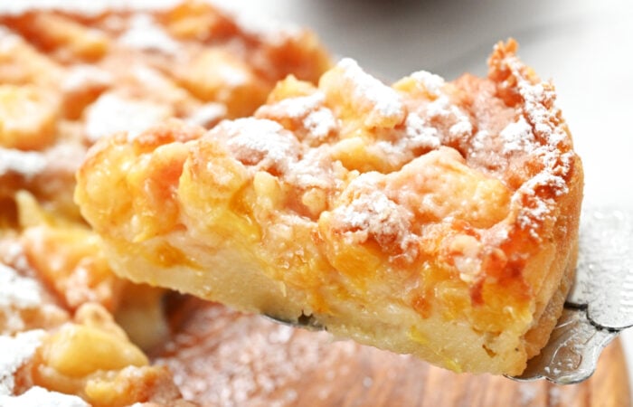 a moist peach cake