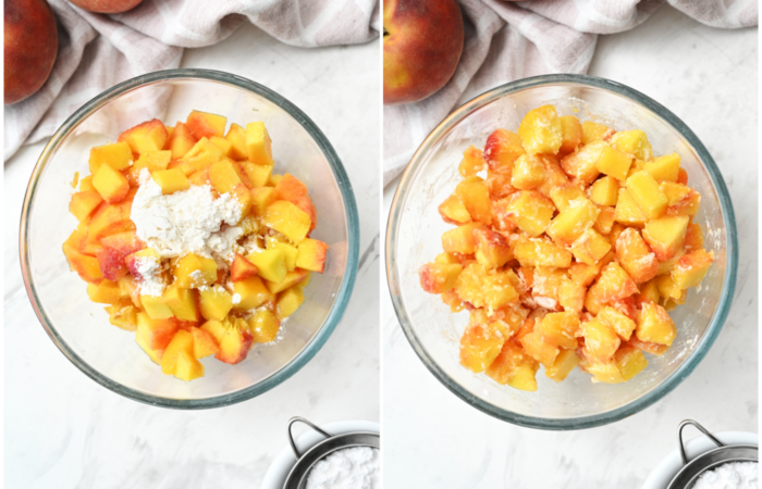 preparing peaches