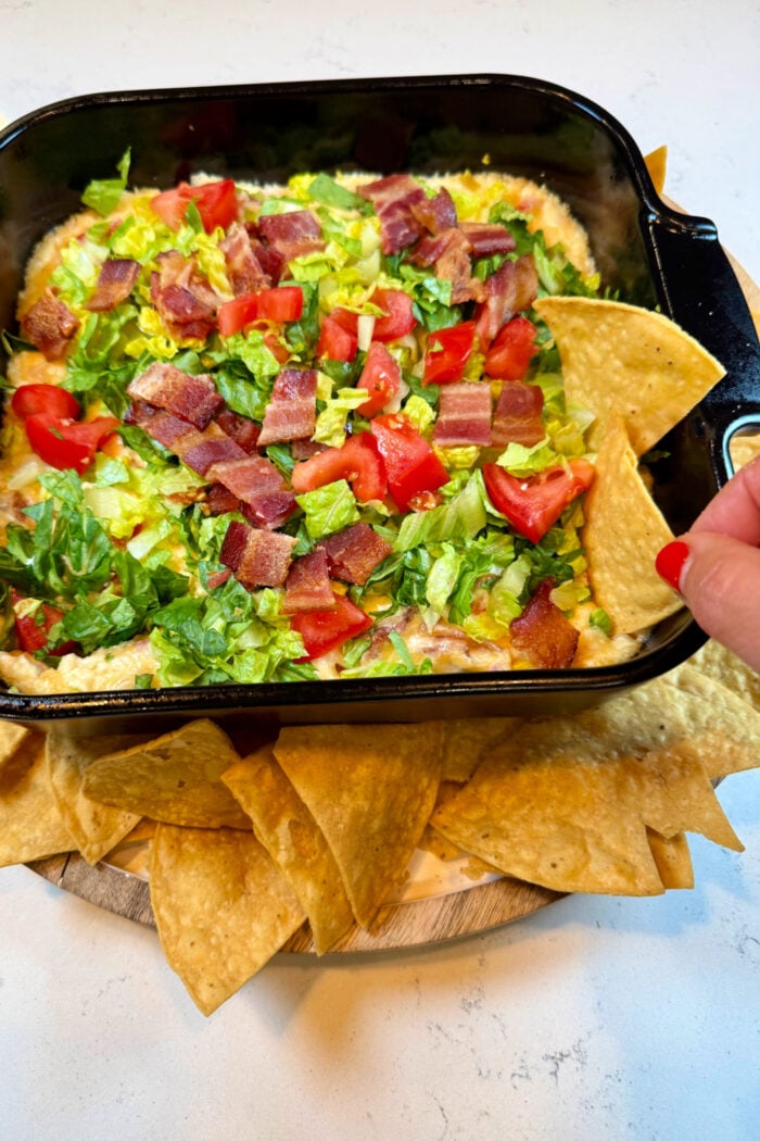 dipping chips in a dip