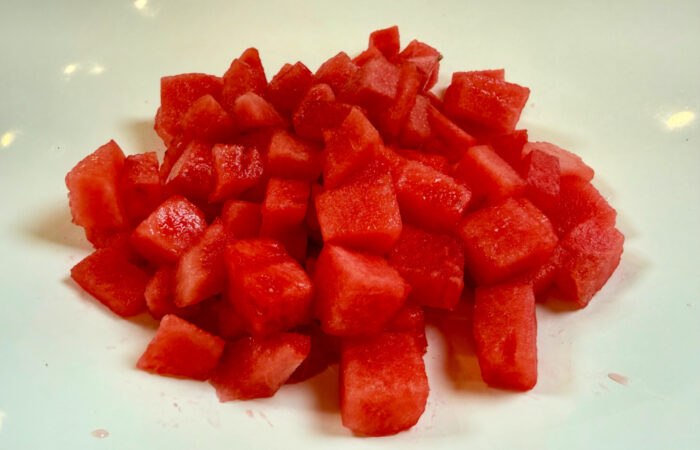 diced watermelon