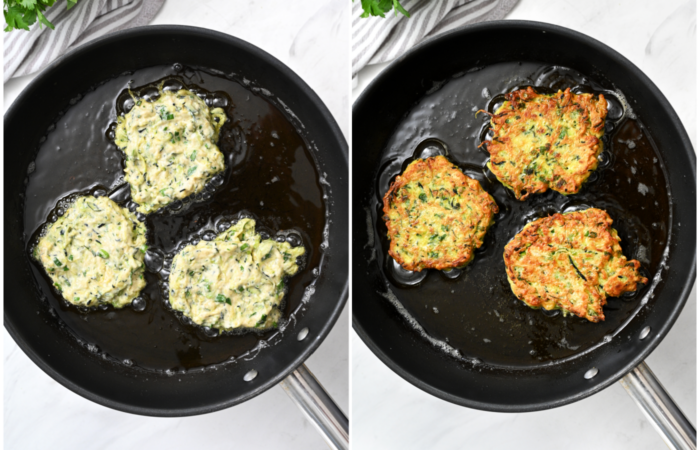 making Zucchini Ricotta Fritter