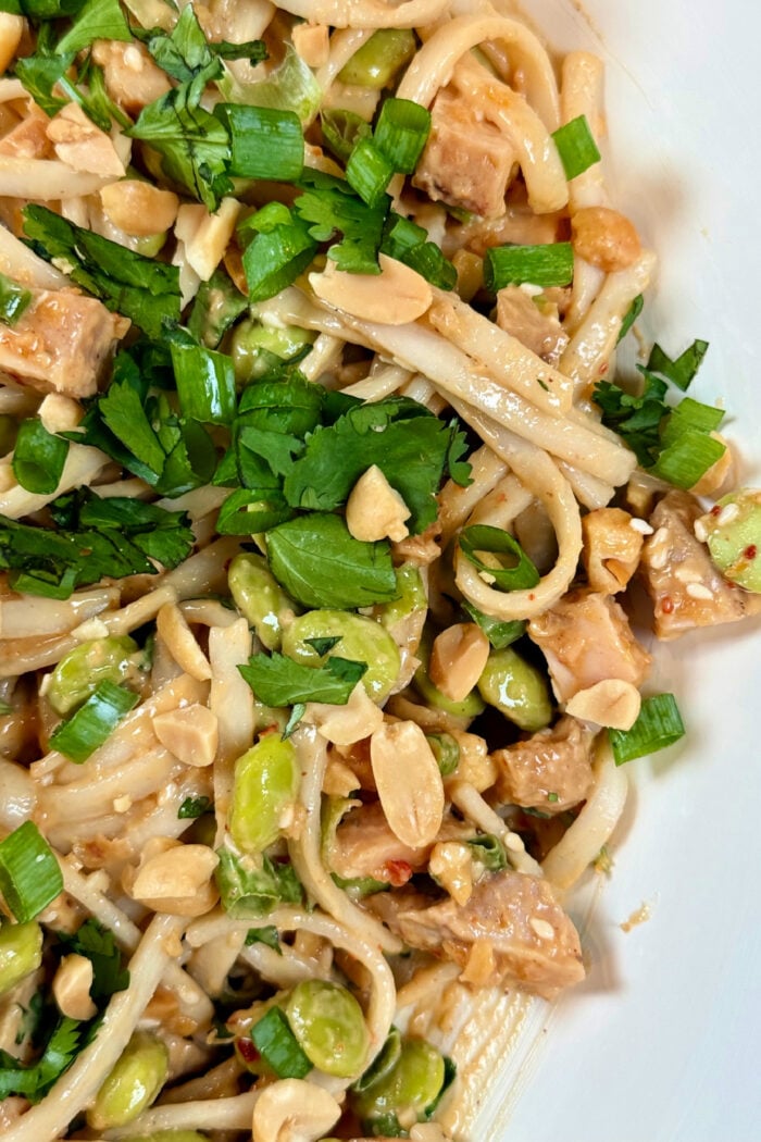 cilantro on noodles salad