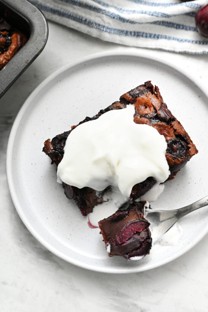 bite Chocolate Clafoutis with cream