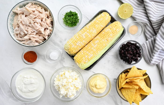 ingredients to make Mexican Street Corn Casserole with Chicken