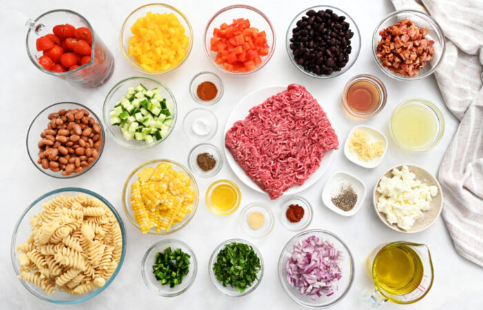 ingred to make Cowboy Caviar Pasta Salad