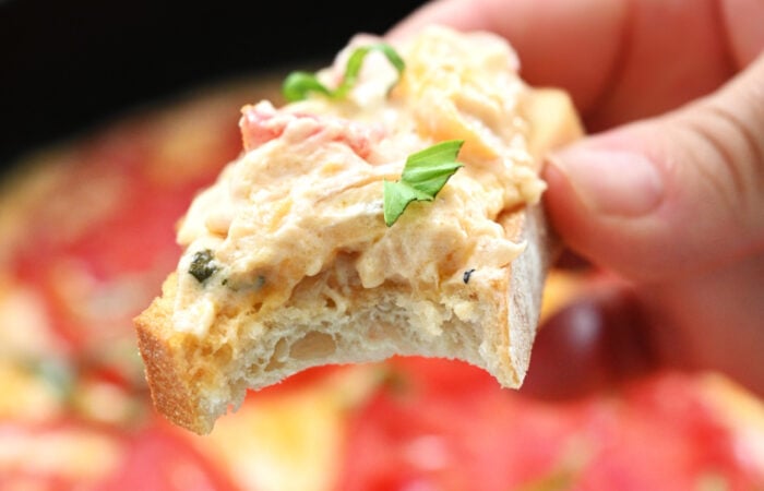 a bite tomato pie dip