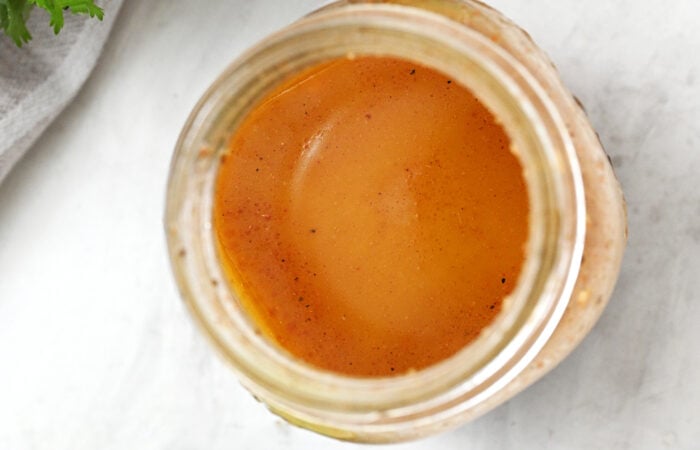 dressing in jar