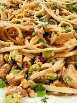 Chicken Peanut Noodle with edamame