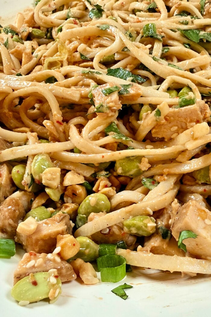 Chicken Peanut Noodle with edamame