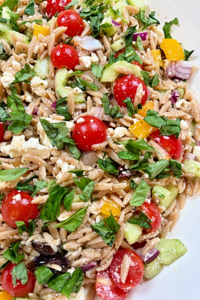 Greek Orzo Salads with cucumber
